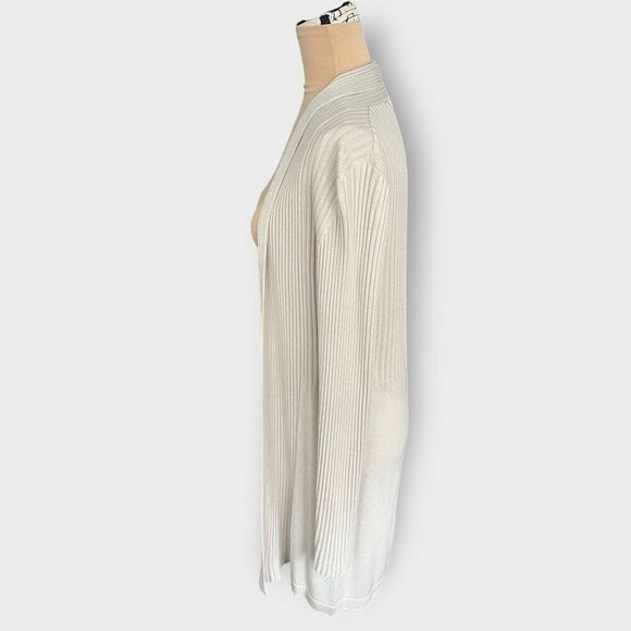 Ava Women’s Medium White Long Sleeve Oversized Viscose Cardigan Sweater - Picture 3 of 7